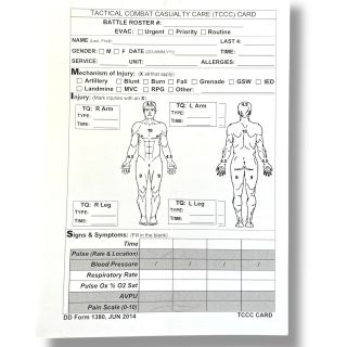Combat Victim Card (TCCC Card)